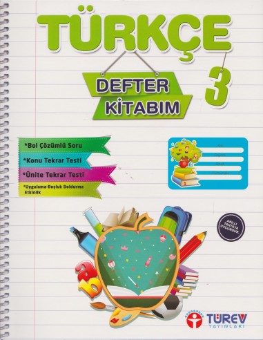 Türev Yayınları 3.Sınıf Türkçe Defter Kitabım