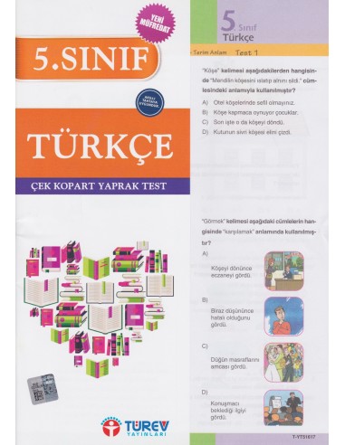 Türev Yayınları 5. Sınıf Türkçe Çek-Kopart Yaprak Test