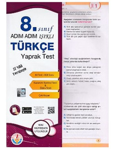 Işıklı Yayınları Adım Adım Işıklı 8.Sınıf Türkçe Yaprak Test