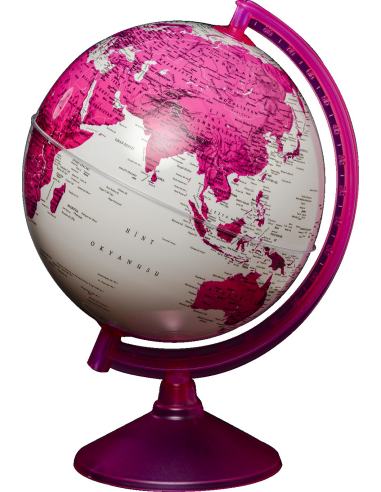 Globe Magenta (26 cm) Renkli Küre - Gürbüz Yayınları