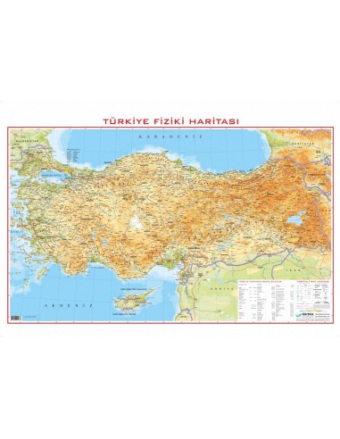 Türkiye Fiziki Haritası (70x100) - Gürbüz Yayınları