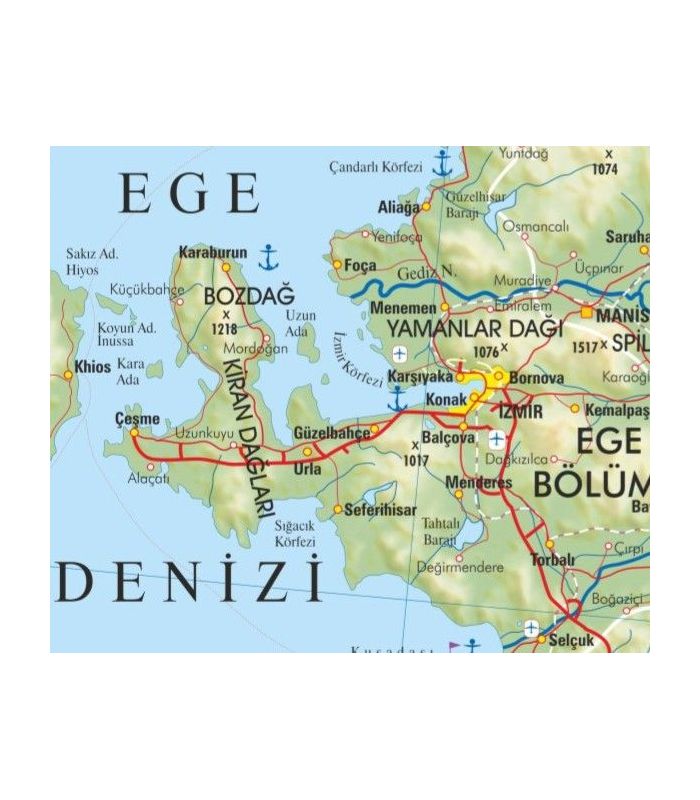 Ege Bölgesi Haritası (70x100) - Gürbüz Yayınları
