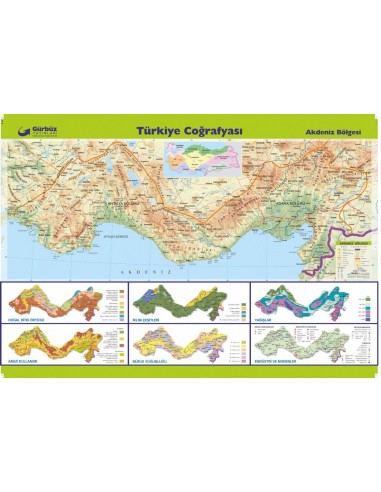 Akdeniz Bölgesi Haritası (70x100) - Gürbüz Yayınları