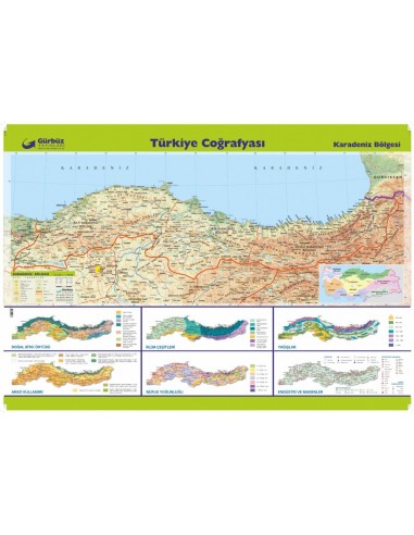 Karadeniz Bölgesi Haritası (70x100) - Gürbüz Yayınları