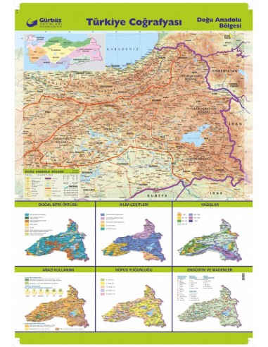 Doğu Anadolu Bölgesi Haritası (70x100) - Gürbüz Yayınları