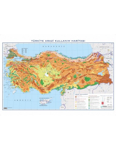 Türkiye Arazi Kullanımı Haritası (70x100) - Gürbüz Yayınları