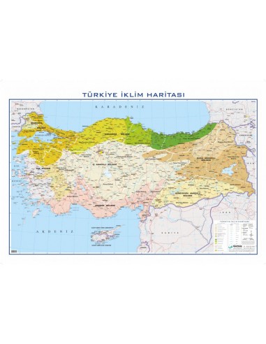 Türkiye İklim Haritası (70x100) - Gürbüz Yayınları
