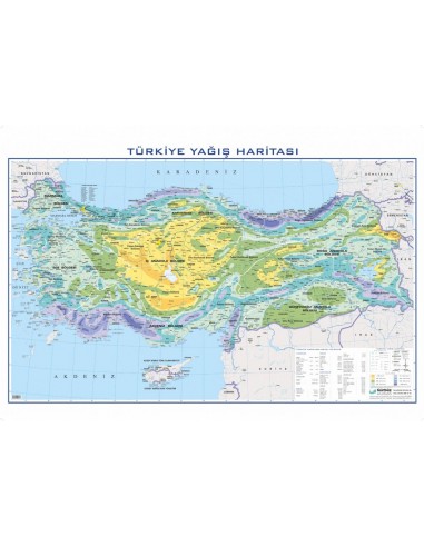 Türkiye Yağış Haritası (70x100) - Gürbüz Yayınları