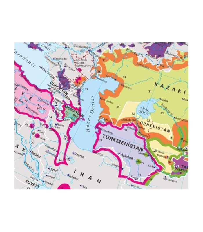 Bağımsız Türk Devletleri Haritası (70x100) - Gürbüz Yayınları