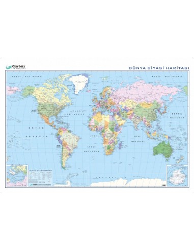 Dünya Siyasi Haritası (70x100) - Gürbüz Yayınları