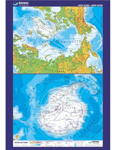 Kutuplar Haritası (70x100) - Gürbüz Yayınları