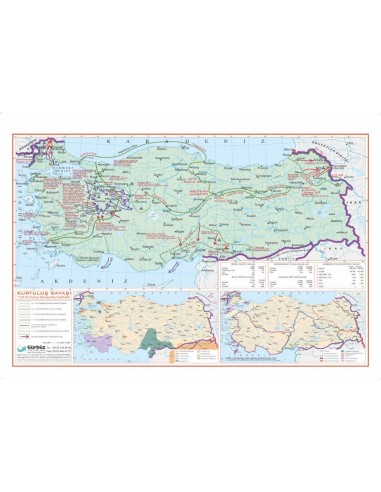 Kurtuluş Savaşı Haritası (70x100) - Gürbüz Yayınları