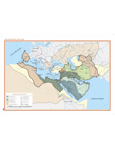 İslamiyetin Yayılışı Haritası (70x100) - Gürbüz Yayınları