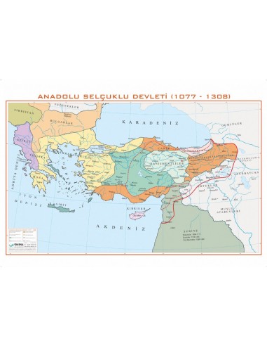 Anadolu Selçuklu Devleti Haritası (70x100) - Gürbüz Yayınları