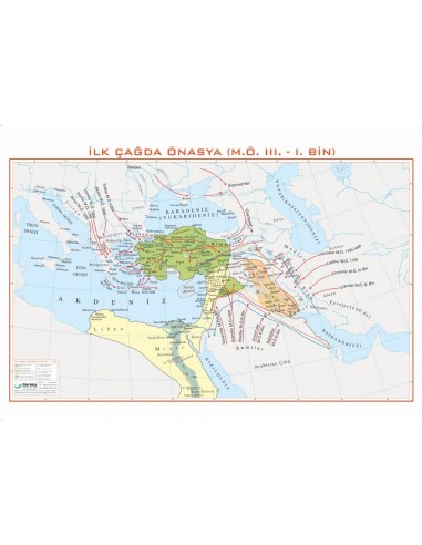 İlk Çağda Önasya Haritası (70x100) - Gürbüz Yayınları