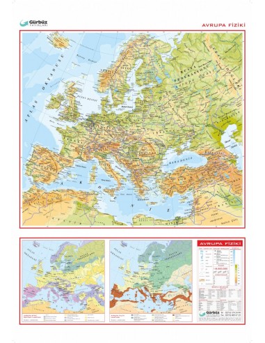 Avrupa Fiziki Haritası (70x100) - Gürbüz Yayınları