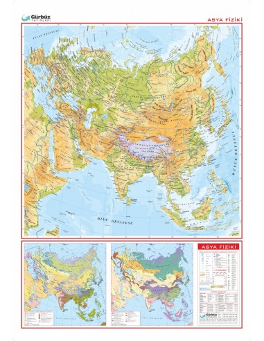 Asya Fiziki Haritası (70x100) - Gürbüz Yayınları