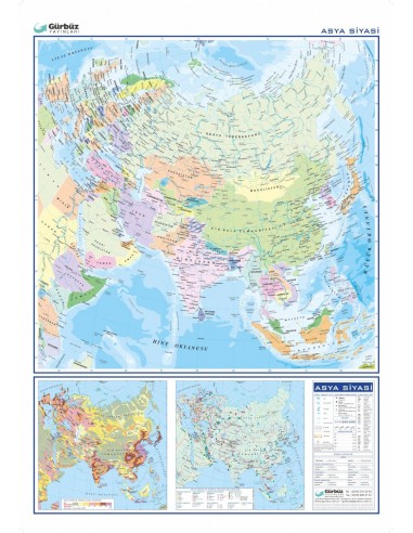 Asya Siyasi Haritası (70x100) - Gürbüz Yayınları