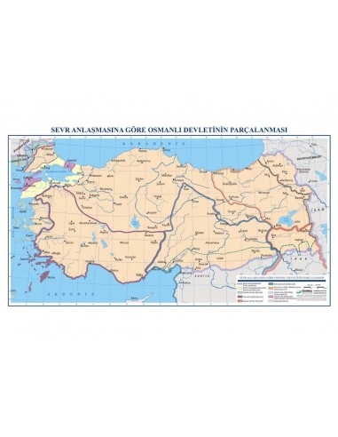 Osmanlı Devleti'nin Parçalanması Haritası (85x120) - Gürbüz Yayınları