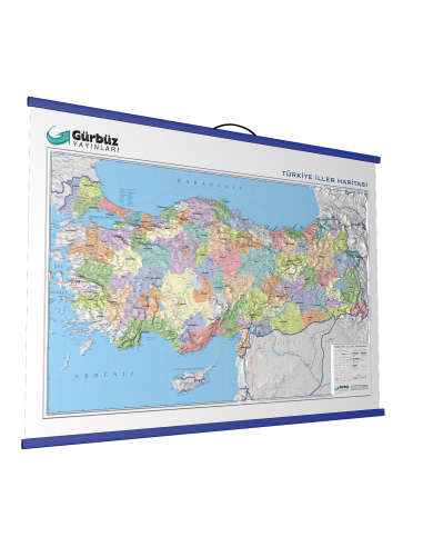 Kabartma Türkiye Siyasi Haritası (70x100) - Gürbüz Yayınları