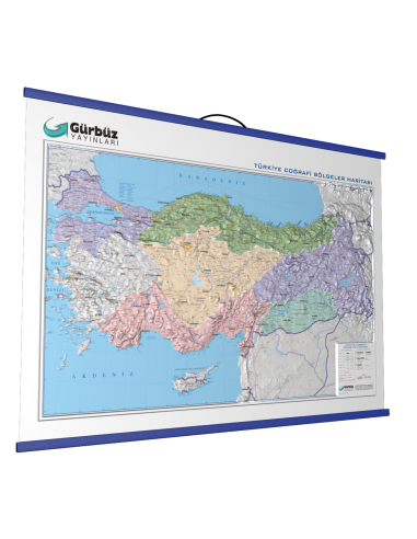 Kabartma Türkiye Coğrafi Bölgeler Haritası (70x100) - Gürbüz Yayınları