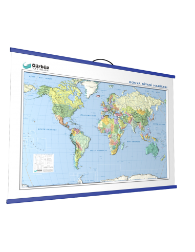 Kabartma Dünya Siyasi Haritası (70x100) - Gürbüz Yayınları
