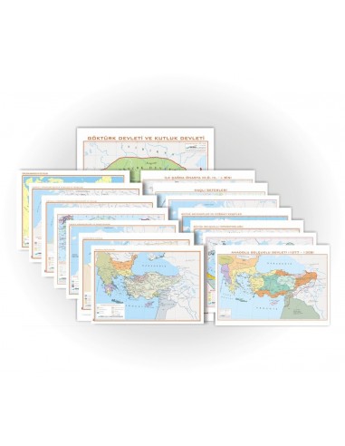 15'li Tarih Haritaları Seti (70x100) - Gürbüz Yayınları