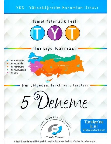 Transfer Yayınları TYT Türkiye Karması 5 Deneme