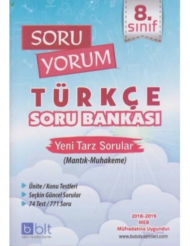 Bulut Eğitim 8. Sınıf Soru Yorum Türkçe Soru Bankası-2018 Müfredat