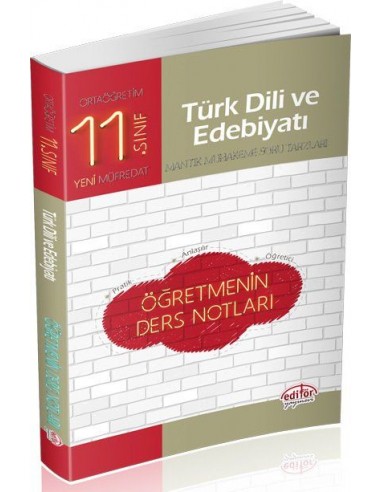 Editör Yayınları Lise 11.Sınıf Türk Edebiyatı Öğretmenin Ders Notları