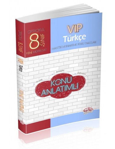 Editör Yayınları 8. Sınıf VIP Türkçe Soru Bankası