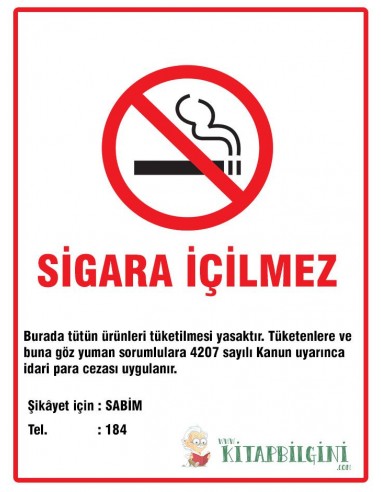 Sigara İçilmez Levhası (50 x 70 cm) - Kocaoluk Yayınları