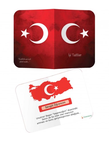 Kitapbilgini Türk Bayraklı Karne Kılıfı