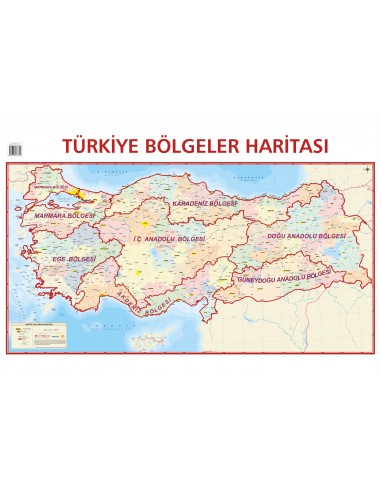Türkiye Bölgeler Haritası (70x100) - Mepmedya Yayınları
