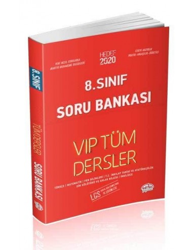 Editör 8. Sınıf VIP Tüm Dersler Soru Bankası Kırmızı Kitap