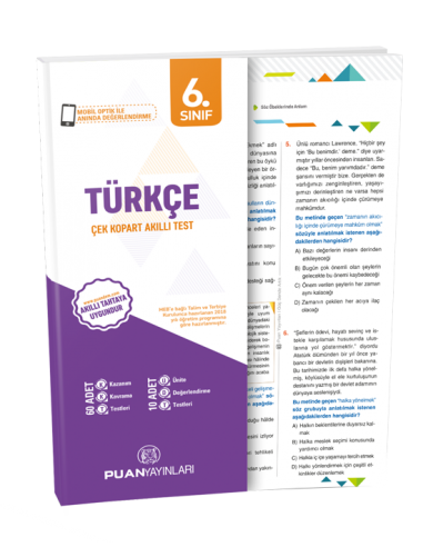 Puan Yayınları 6. Sınıf Türkçe Akıllı Test