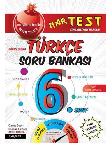 Nartest 6. Sınıf Süper Zeka Fen Liselerine Hazırlık Türkçe Soru Bankası