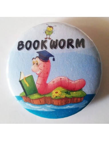 Mudu Bookworm Badge 44 mm