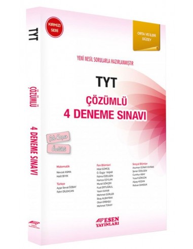 Esen Yayınları TYT 4 Çözümlü Deneme Kırmızı Seri