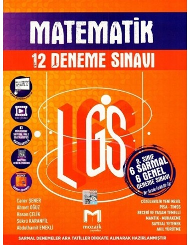 Mozaik Yayınları 8. sınıf LGS Matematik 12'li Deneme Sınavı