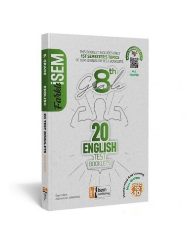 İsem Yayıncılık 8. Sınıf LGS 1. Dönem İngilizce 20 Deneme