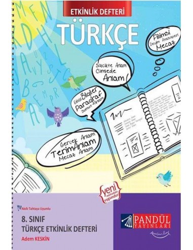Pandül Yayınları 8. Sınıf Türkçe  Etkinlik Defteri