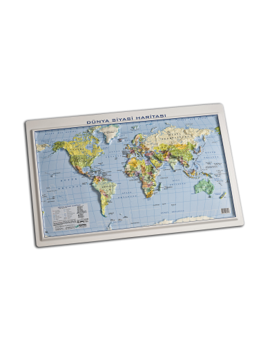 Kabartma Dünya Siyasi Fiziki Haritası (35x50) - Gürbüz Yayınları