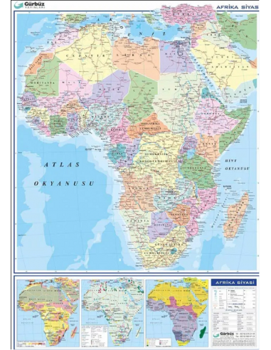 Afrika Siyasi Haritası (70x100) - Gürbüz Yayınları