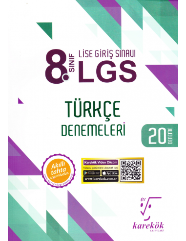 Karekök Yayınları 8.Sınıf LGS Türkçe 20'li Deneme Sınavı