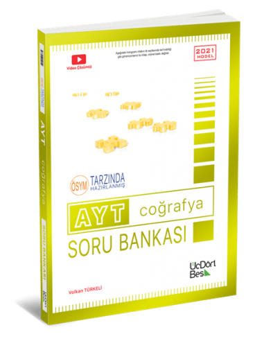 ÜçDörtBeş Yayınları AYT Coğrafya Soru Bankası  Model