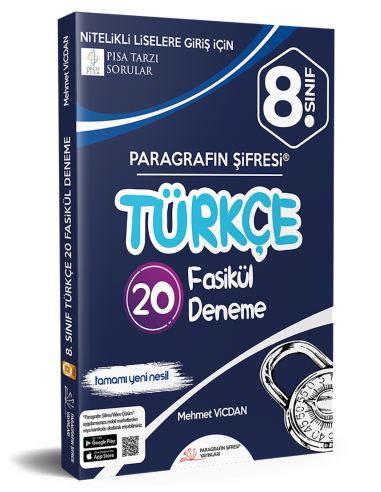 Paragrafın Şifresi Yayınları 8. Sınıf Türkçe 20 Fasikül Deneme