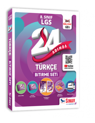 Sınav Yayınları 24 Adımda 8. Sınıf LGS Türkçe Bitirme Seti