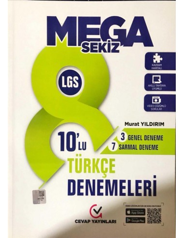 Cevap Yayınları LGS Mega 8 Türkçe 10 Lu Denemeleri