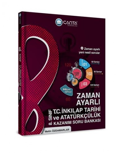 Çanta Yayınları 8.Sınıf T.C. İnkılap Tarihi ve Atatürkçülük Zaman Ayarlı Kazanım Soru Bankası